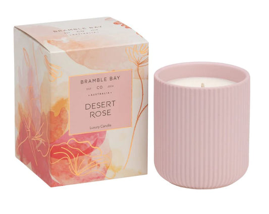 Bramble Bay Desert Rose Ceramic Candle