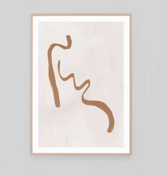 Abstract Figure Caramel Framed Print