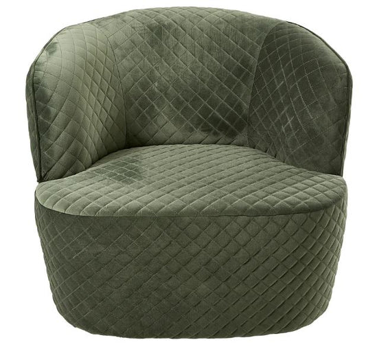 Quilted Velvet Axel Occasional Chair Moss