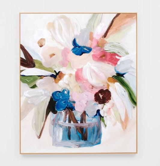 Bouquet Muse Blush Framed Canvas Print