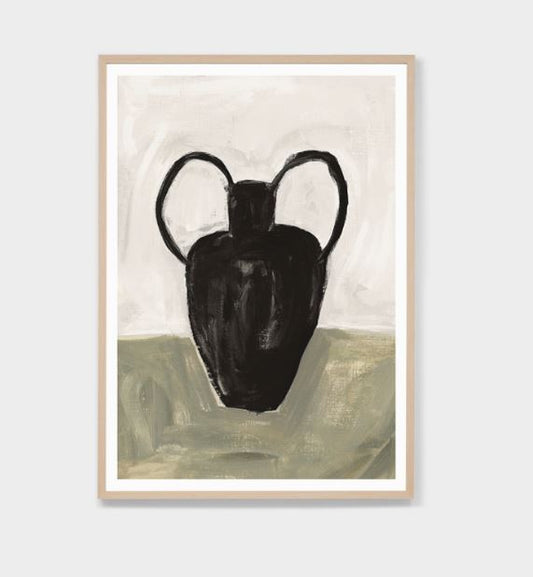 Painterly Vase Olive 1 Framed Print